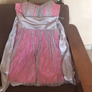 Glittery pink and silver dress